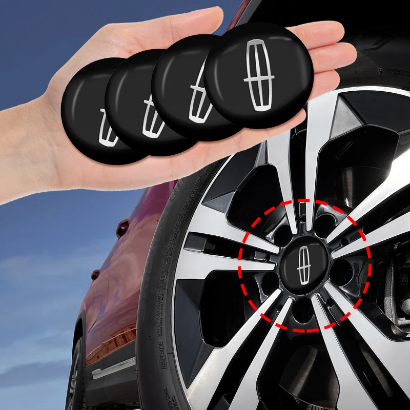4Pcs Car Logo Wheel Center Hub Cap Rim Sticker Decalcomanie Per Lincoln Navigator Mkz Mkx Corsair Flyer Aviator Continental Flyer