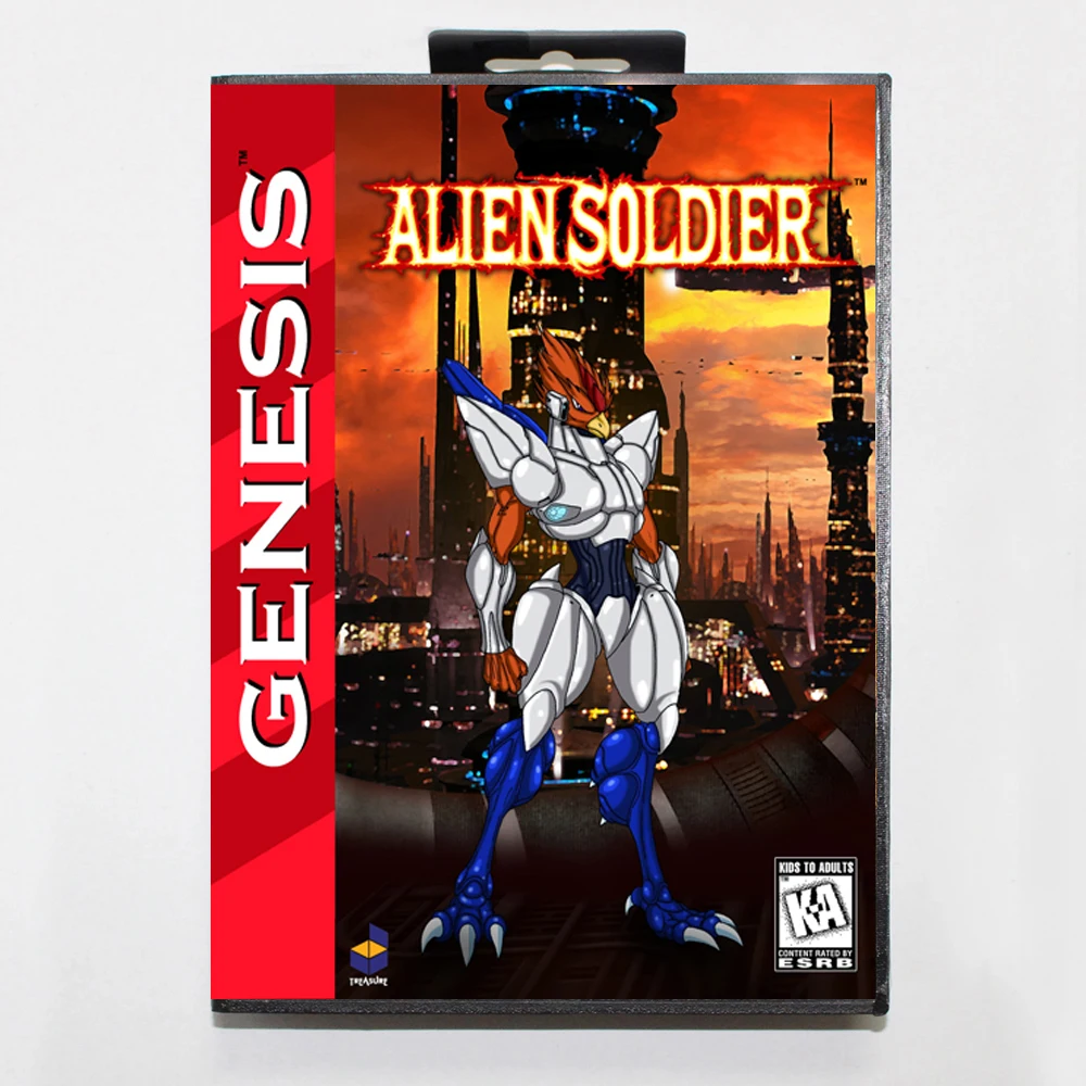 

Игровой картридж Alien Soldier MD с американской коробкой для 16-битной системы Sega Megadrive Genesis