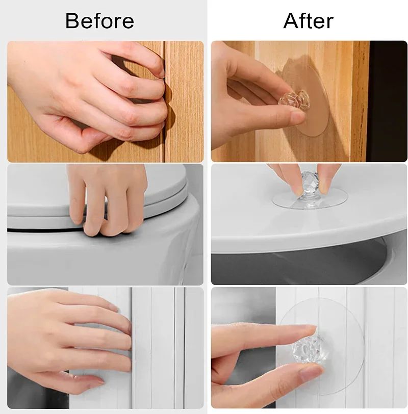Punch Free Drawer Knobs 2/10Pcs Self-Adhesive Kitchen Cabinet Furniture Handles