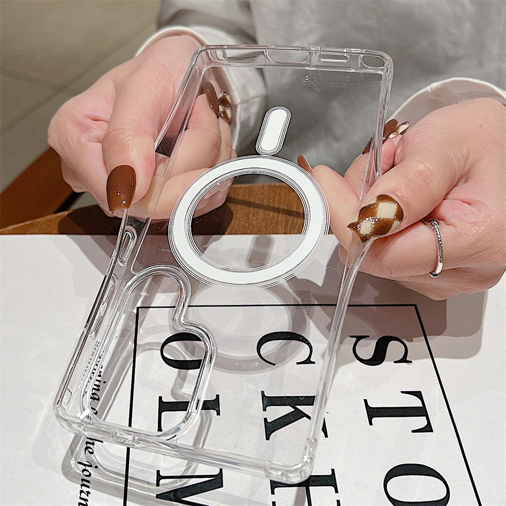 حافظة مغناطيسية شفافة لهاتف Magsafe لهاتف سامسونج...