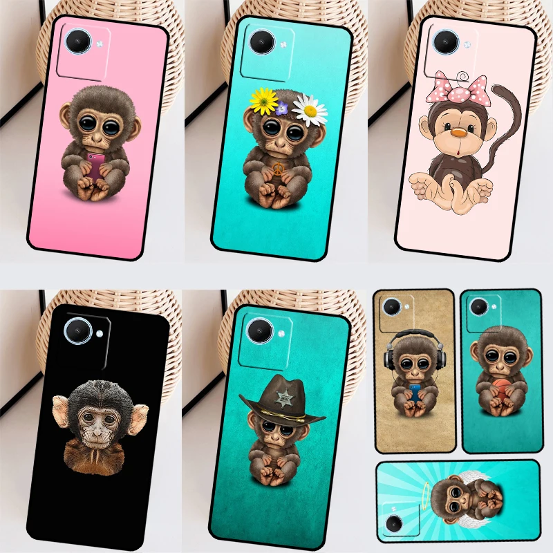 Monkey Gorilla Ape Детская фотография для Realme C25s C55 C53 C35 C33 C31 C30 C21Y C15 C11 GT Neo 5 3T 2T 9 10 11 Pro Plus