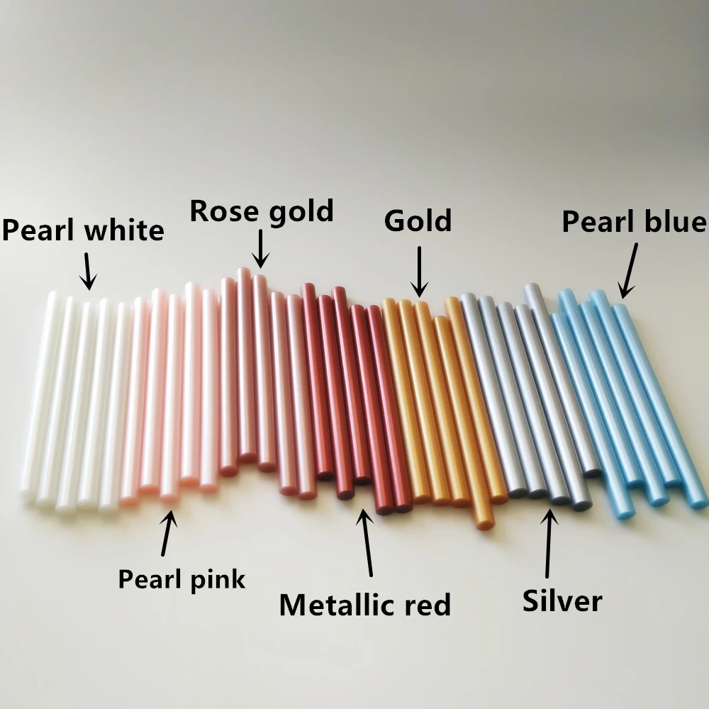 20pcs 7x100mm Pearl White Glue gun potato stick,Hot Melt Adhesive,Metal Red,Furniture Repair,Handicraft Repair Making Wax Seal images - 6