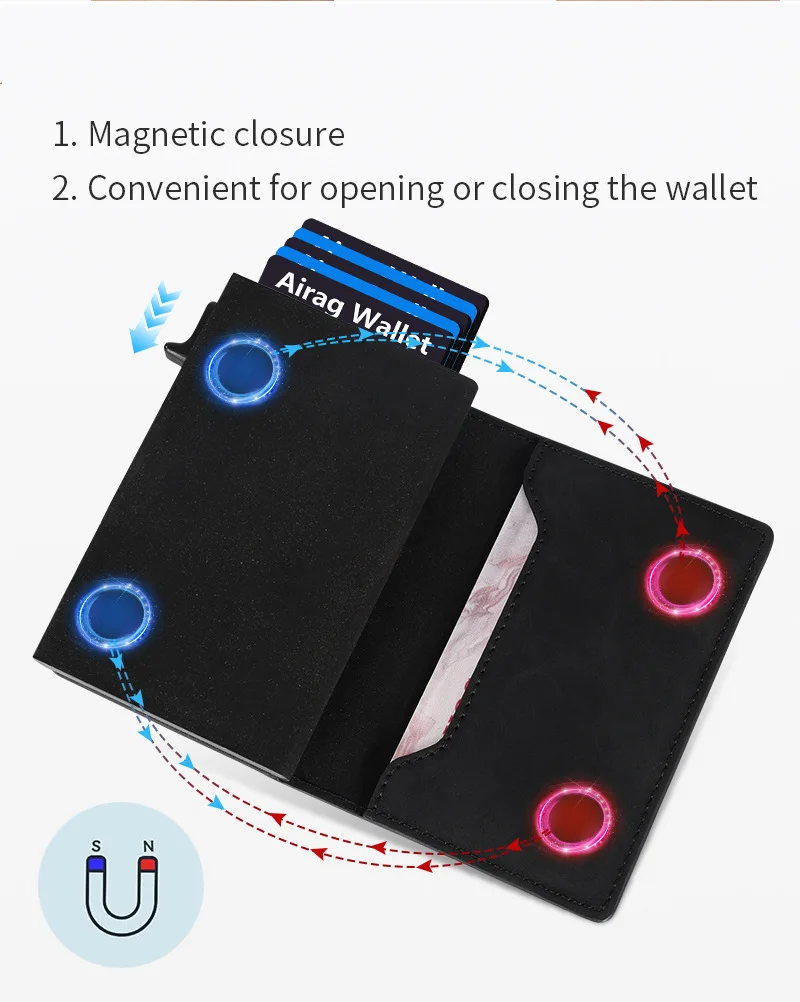 Magnetic Luxury RFID-Blocking Leather Wallet