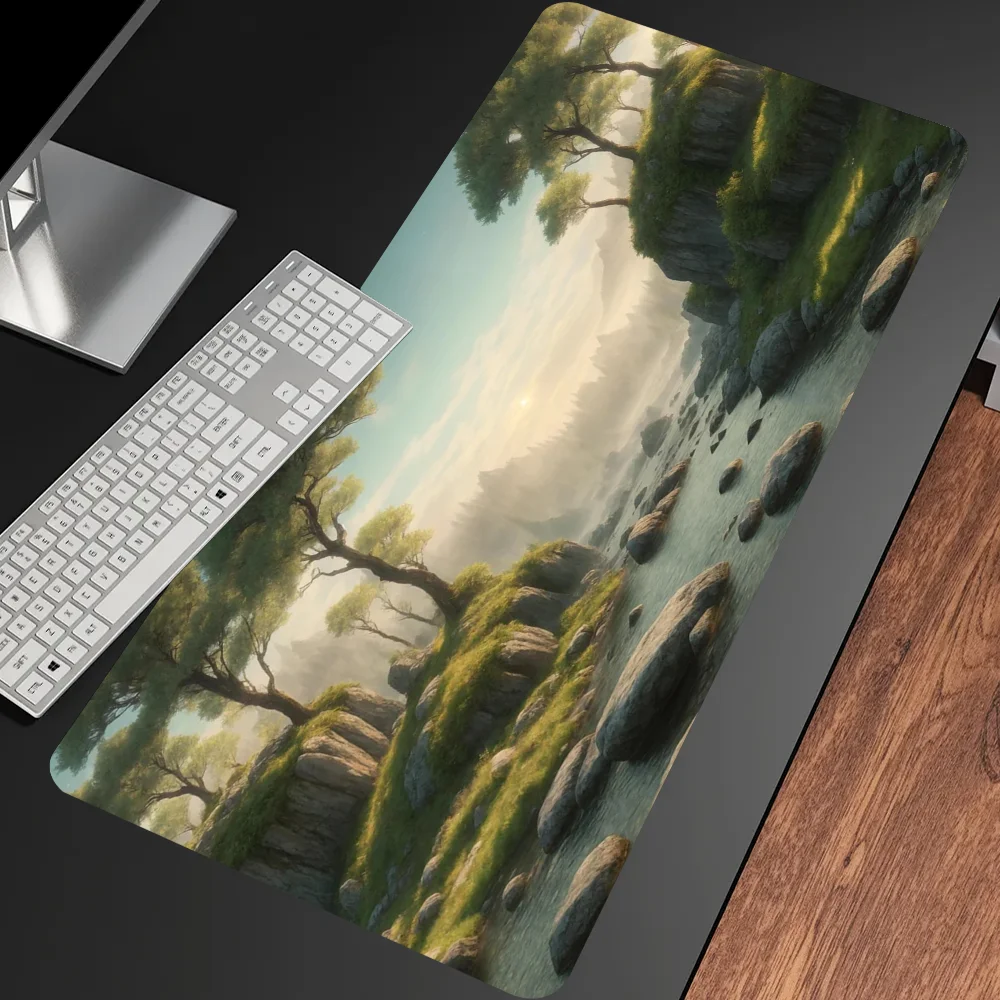 

Mouse Pad Gamer HD XXL Computer keyboard pad Desk Mats MousePads Forest Landscape Gamer Laptop Carpet Natural Rubber Table Mat