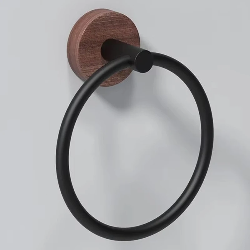 Stainless Steel Bathroom Towel Holder Wall-Mounted Round Towel Rings Towel Rack YT-10991-H