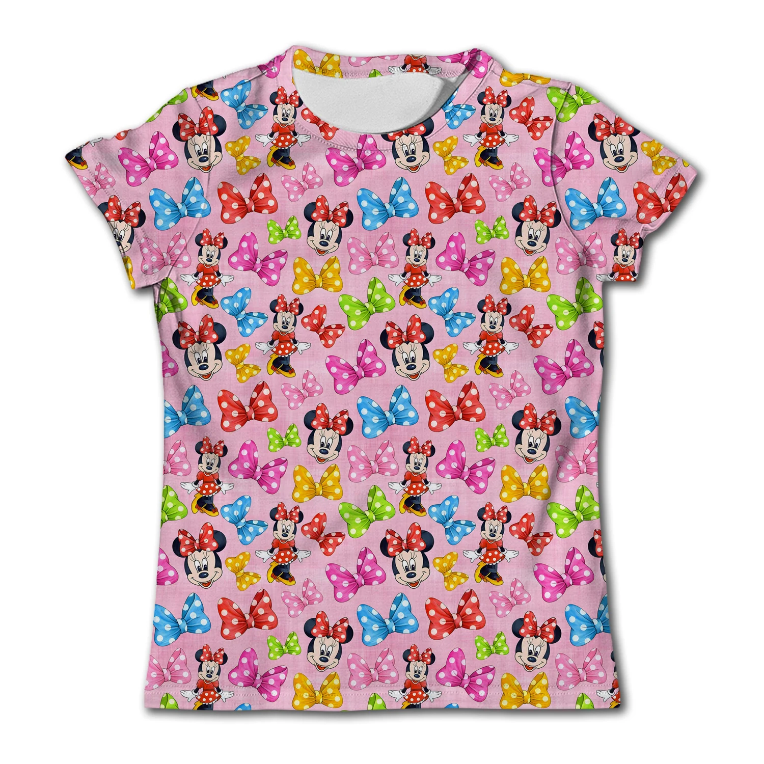 Kids Short Sleeve T-shirt Minnie Mouse Print Children Top Girls Birthday T Shirts Boys' Clothing Casual O-Neck Shirt for Child 6