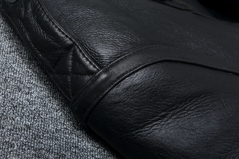 Description Picture 6 of itemNatural Fur Genuine Sheepskin Shearling Coat for Men Fur Jackets Thick Warm Coats Winter Leather Clothing Small Fake Pocket
