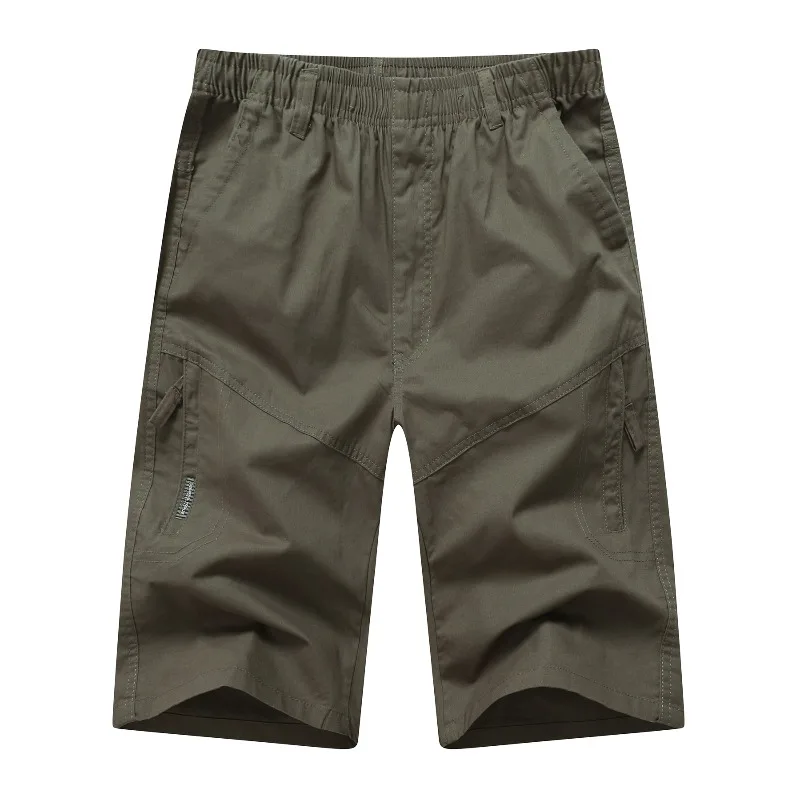 Summer Men's Solid Pockets with Elastic Pleated High Waisted Fashion Loose Sports Casual Trousers Vintage England Style Pants