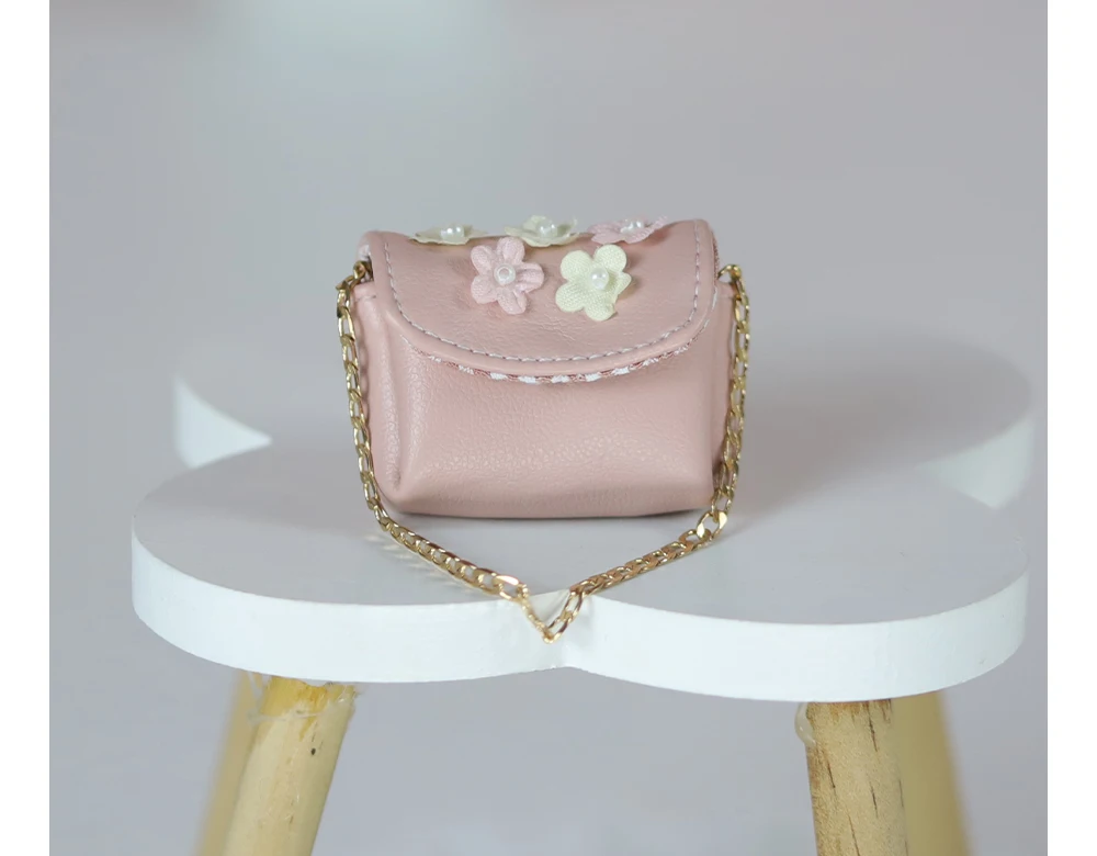 ICY DBS-Pink Leather Flower Saddlebag para Blyth,