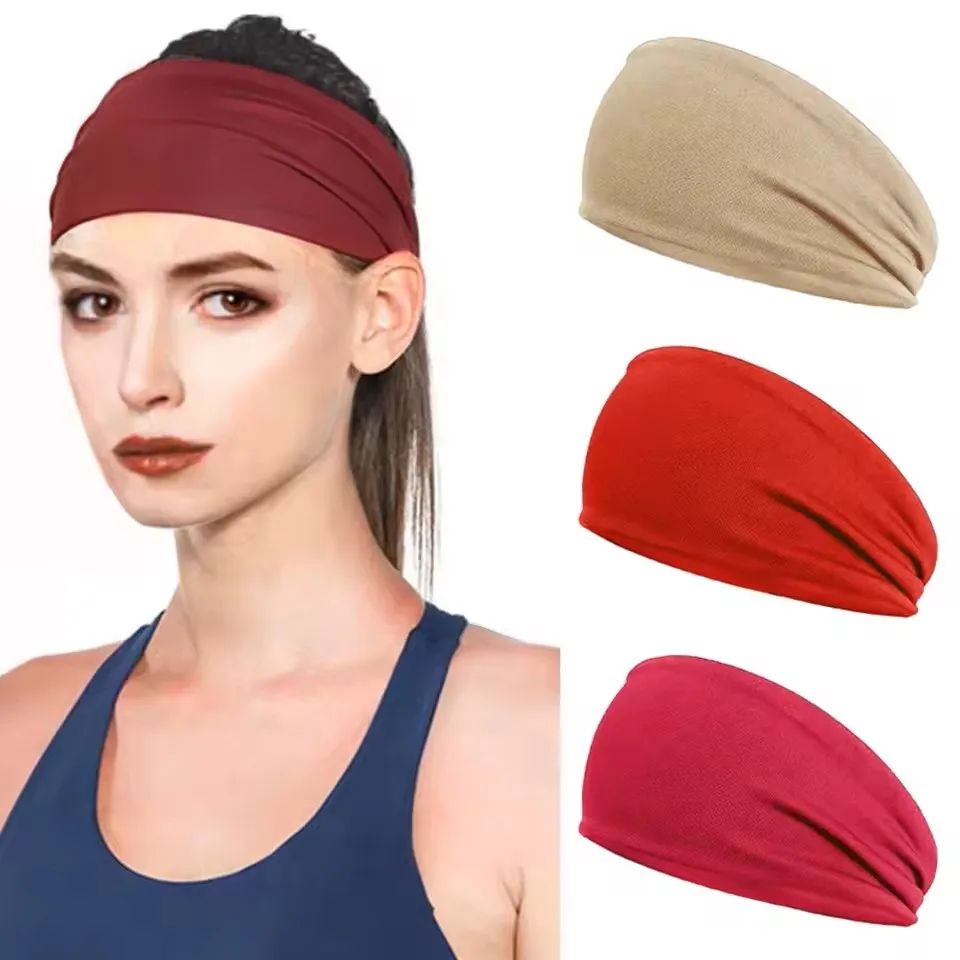 Sport Headband Fitness Sweat Bandage Head Hair Band Tennis Yoga Absorb Sweat Head Band Basketball Running Sweatband Women Men 3