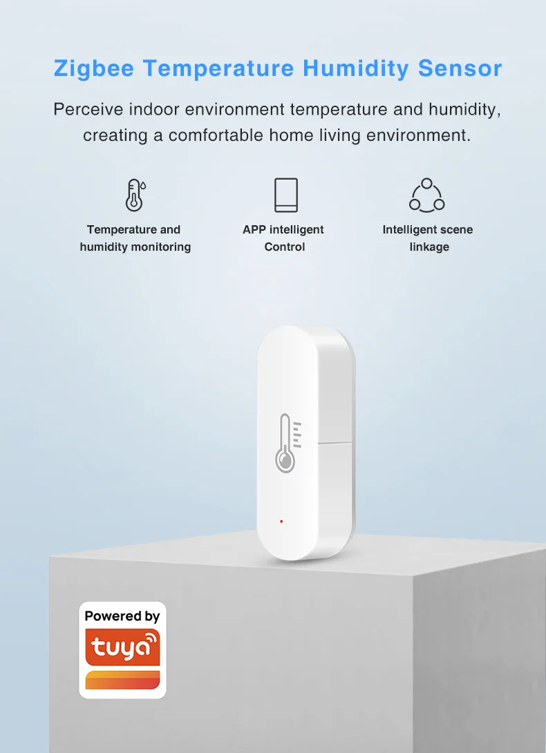 Tuya Zigbee Smart Temperature And Humidity Sensor APP Remote Monitor For Smart H