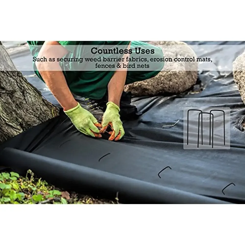 Extra Wide 2" Landscape Staples Heavy Duty Ground Cover Fabric Pins Pack of 5000 Easy Installation Pack