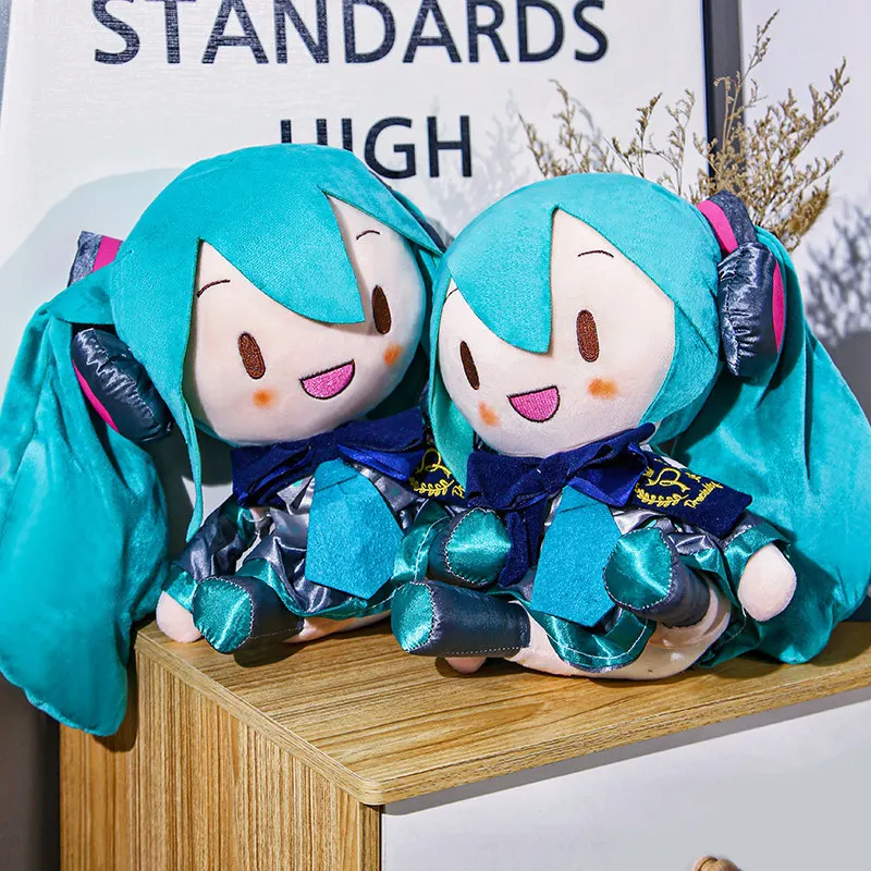 Miku Figure 32Cm Japan Anime Hatsune Miku Plush Puppet Baby Kawaii Doll Toys Girl Birthday Party Christmas Decoration Ornaments 20pc set creative a4 envelope 23 32cm vintage envelope for postcard christmas wedding large exceed thickness file bag stationery