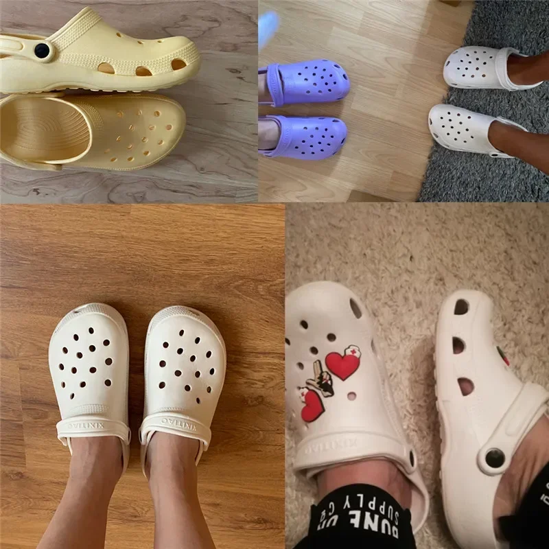 Custom Women Sandals Hole Shoes Couples Beach Shoes Light Sandals Home Slippers DIY Personalise Summer Wading Sneaker For Men