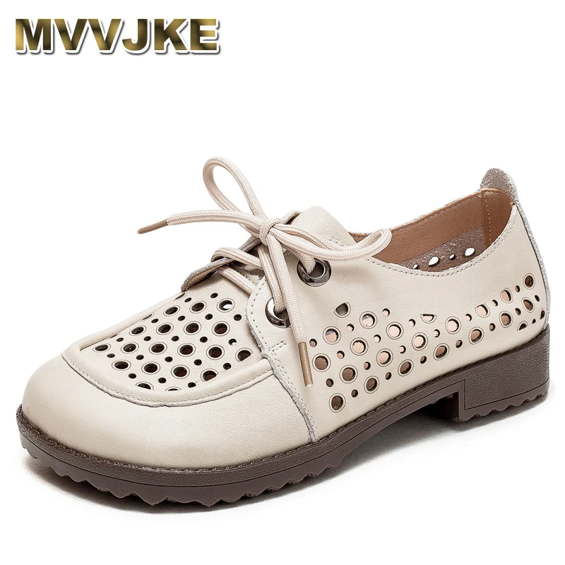 

Летние новые туфли ручной работы из натуральной кожи на плоской подошве лоферы с вырезами в литературном стиле ретро модные Универсальные женские туфли