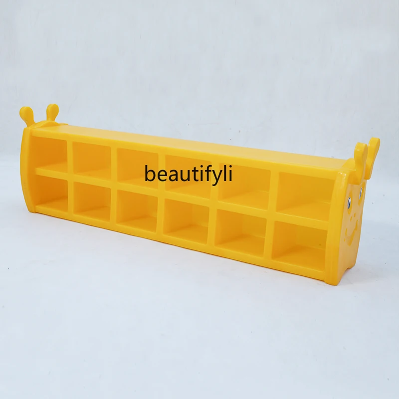 Caterpillar shoe cabinet teaching kindergarten playground children double plastic storage rack cartoon