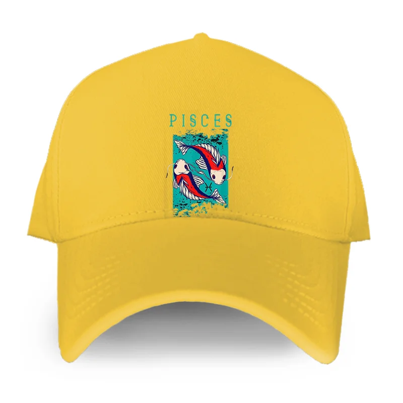 별자리 물고기 자리 조디악 점성술 로그인 미신 선물 야구 모자 스냅 백 모자, Casquette 모자 힙합 아빠 모자 남성 유니섹스
