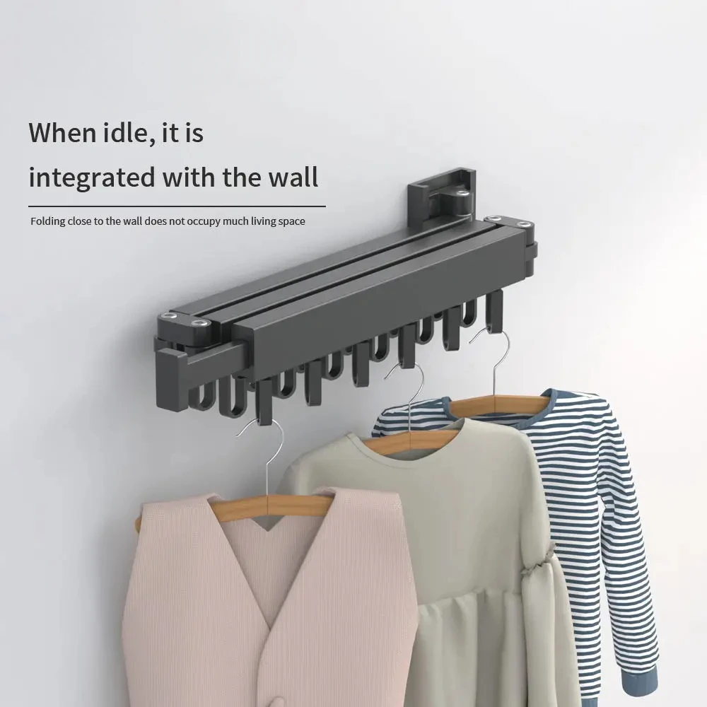 Folding Clothes Hanger Retractable Cloth Drying Rack Indoor&Outdoor Space Aluminum Household Clothes Organization WB3027 2