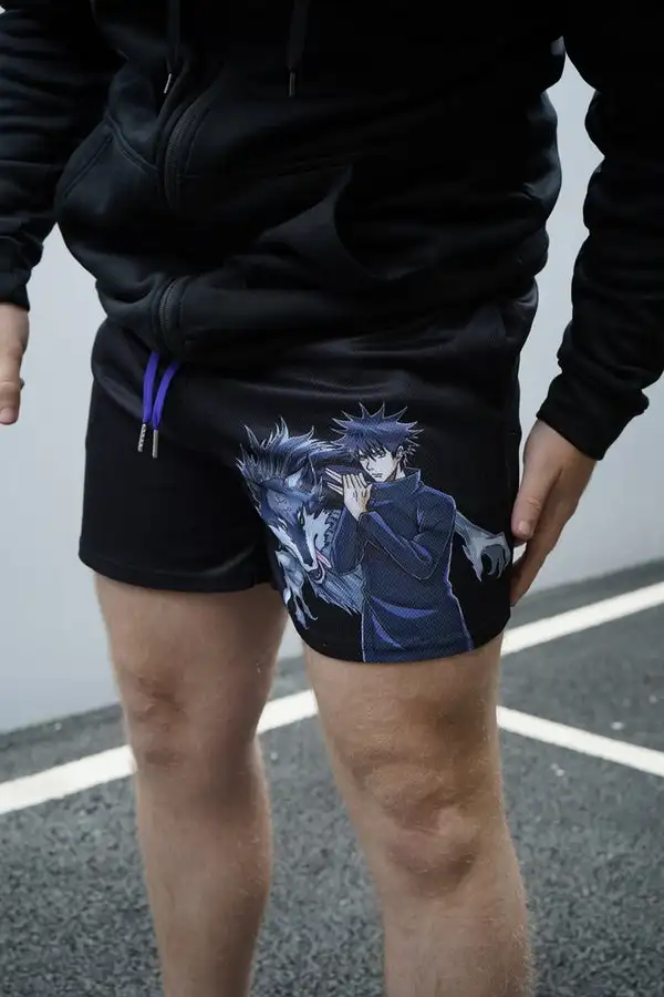 Anime Gym Shorts Men - Jujutsu Kaisen Fushiguro Megumi Printed Sports Shorts