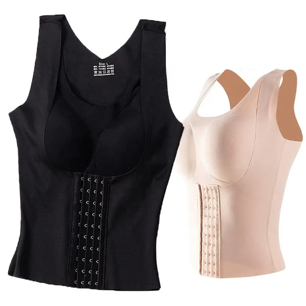 

Free Seamless Front Closure Bra X-Strap Support Underwear Women Slimming Vest Padded Camisole Corset Top Posture Corrector Bra