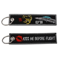Kiss Me Before Flight Embroidery Functional Keychain for Spanish Air Force EF-18 Hornet Y2-23