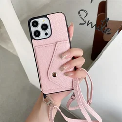 Elegant Crossbody Wallet with Card Holder and PU Leather Protective Cover - iPhone 14 Pro Max (Pink)