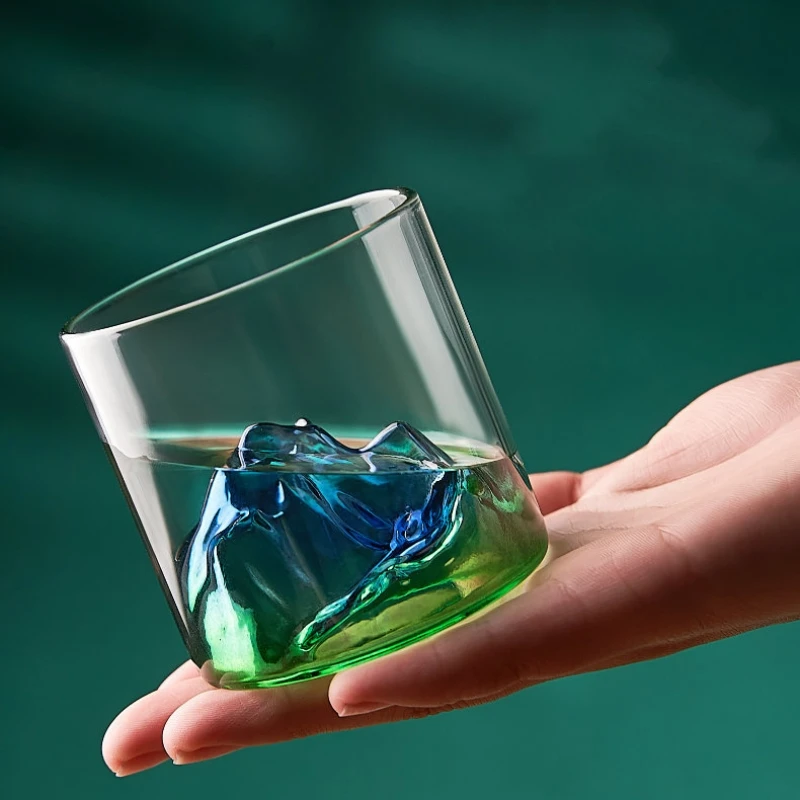 Chinese style Whisky Glass Cup double wall glass cup as Artwork Gift