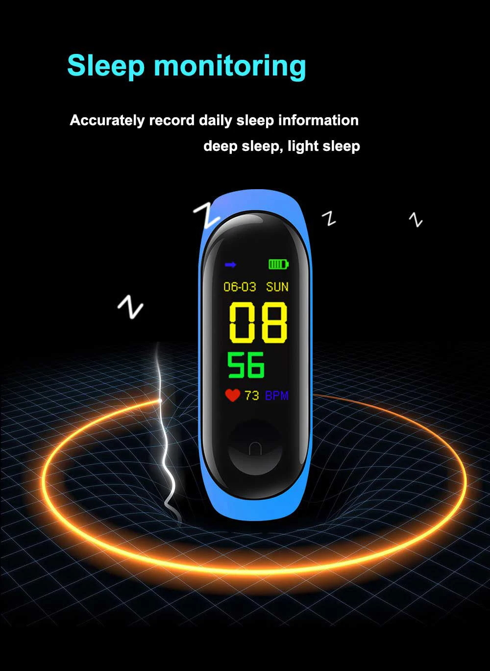 M3 Plus Sports SmartWatch Heart Rate Blood Pressure Monitoring Waterproof Smart Bracelet Men's Women's Multi-function Watches