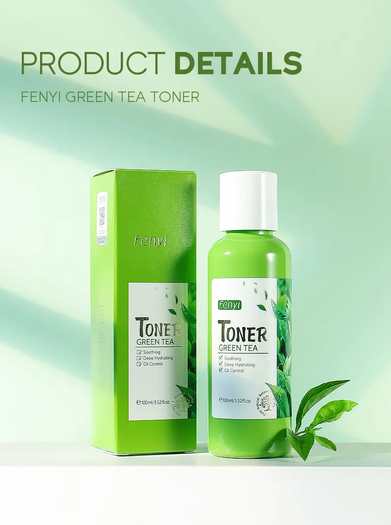 100ml Green Tea Toner for Face Refreshing Oil Control Moisturizing Skin Skincare