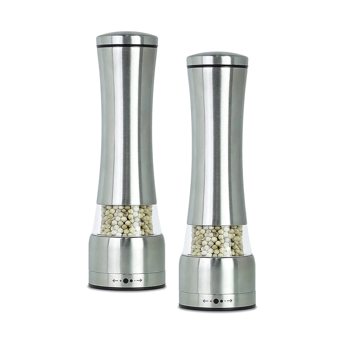 

2PCS Stainless Steel Salt Pepper Grinder, Adjustable Coarse and Fine Sea Salt Grinder & Pepper Grinder, Spice Grinder