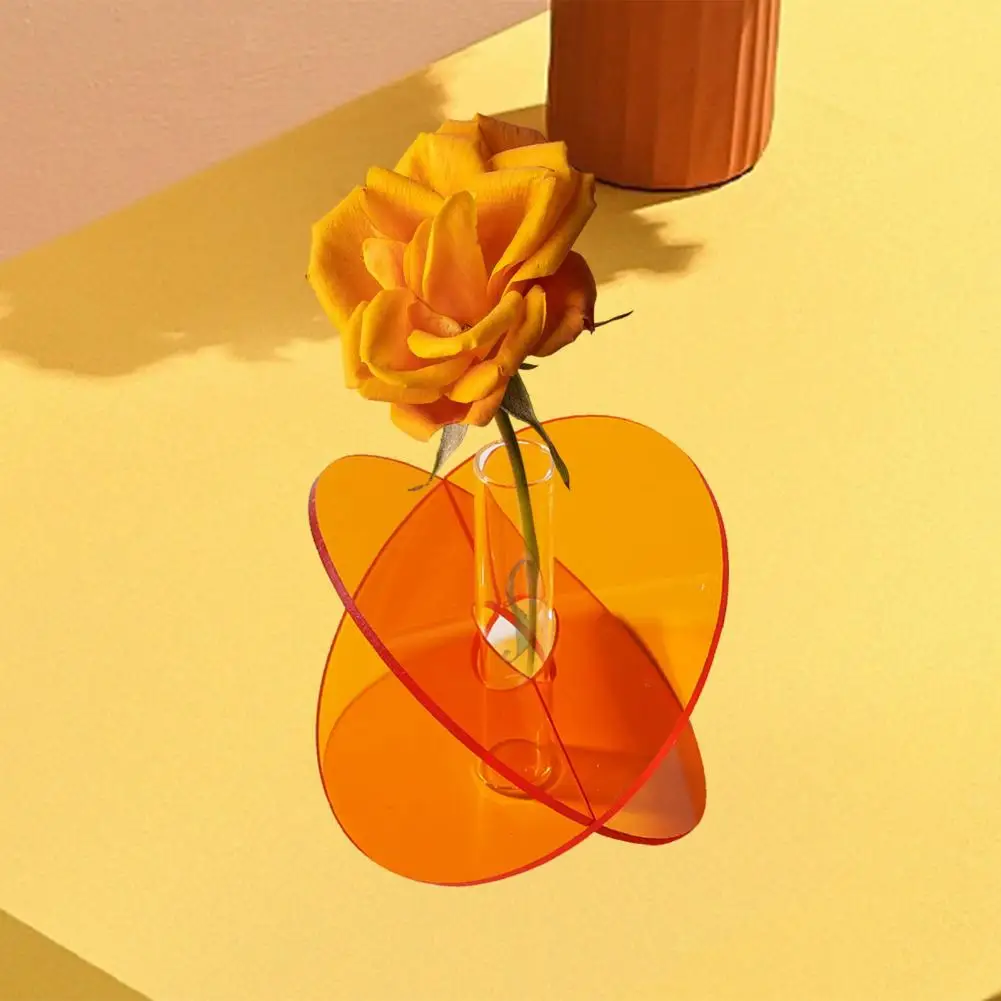 1Pc Flower Vase Elegant Durable Unique Design Vase Ornament Acrylic Shatterproof Vase for Weddings Home Office Decorations 2