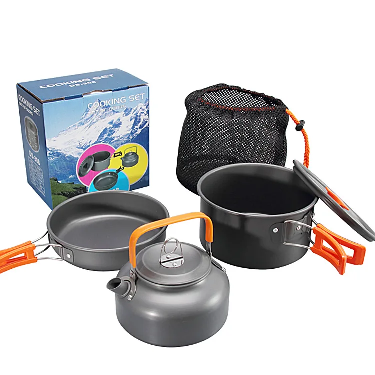 kit de cuisson poêle bol bouilloire marmite randonnée barbecue pique-nique  Batterie de cuisine de camping portable en aluminium - AliExpress