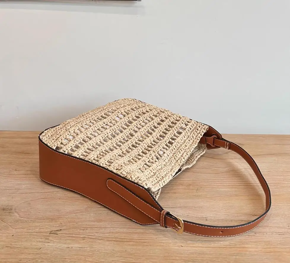 Summer Straw Woven Bag for Women Shoulder Bag Raffia Paper Rope Boho Beach Handbags Casual Messenger Crossbody Bag Female Purse
