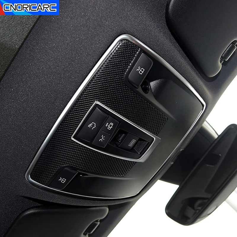 Autocollant De Décoration De Panneau De Lampe De Lecture De Toit De Voiture En Fibre De Carbone, Garniture Pour Mercedes Benz, CLA, C117, GLA, XACHA, Classe W176, 2013-18
