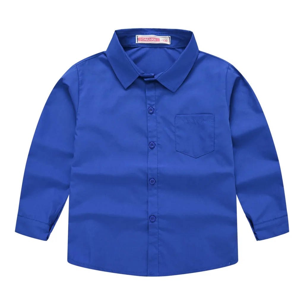 Cotton boy child shirt Long Sleeve Solid boy's social shirt Children Formal Suit School Performance blouse Boy Clothes