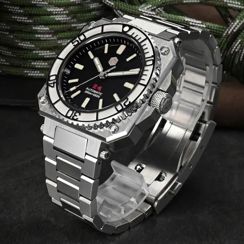 

San Martin Top Brand Men Watch High Quality Diver Sports Wrist watch Sapphire Crystal Automatic Mechanical 20Bar Waterproof BGW9