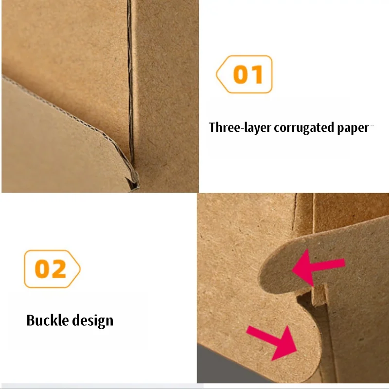 Food-Grade Thickened Corrugated Paper Hamburger and Hot Dog Boxes, Disposable Takeout L... - SKU FCPB1738 - UGI Packaging