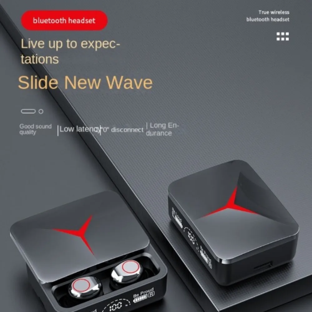 M10 Bluetooth Headset Digital Display Wireless Gaming Headset Waterproof In-ear Active Noise Cancellation Headset Low Latency