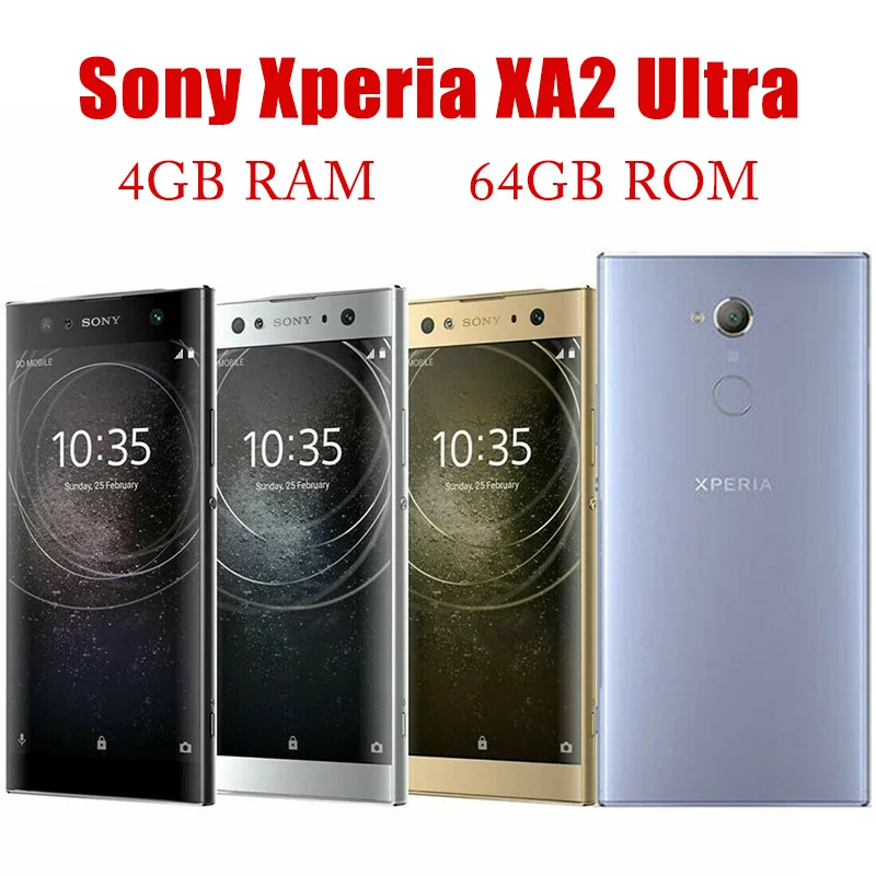 Смартфон Sony Xperia XA2 Ultra H3213 H4233, 4G, 6,0 дюйма, 4 Гб + 32 ГБ/64 ГБ