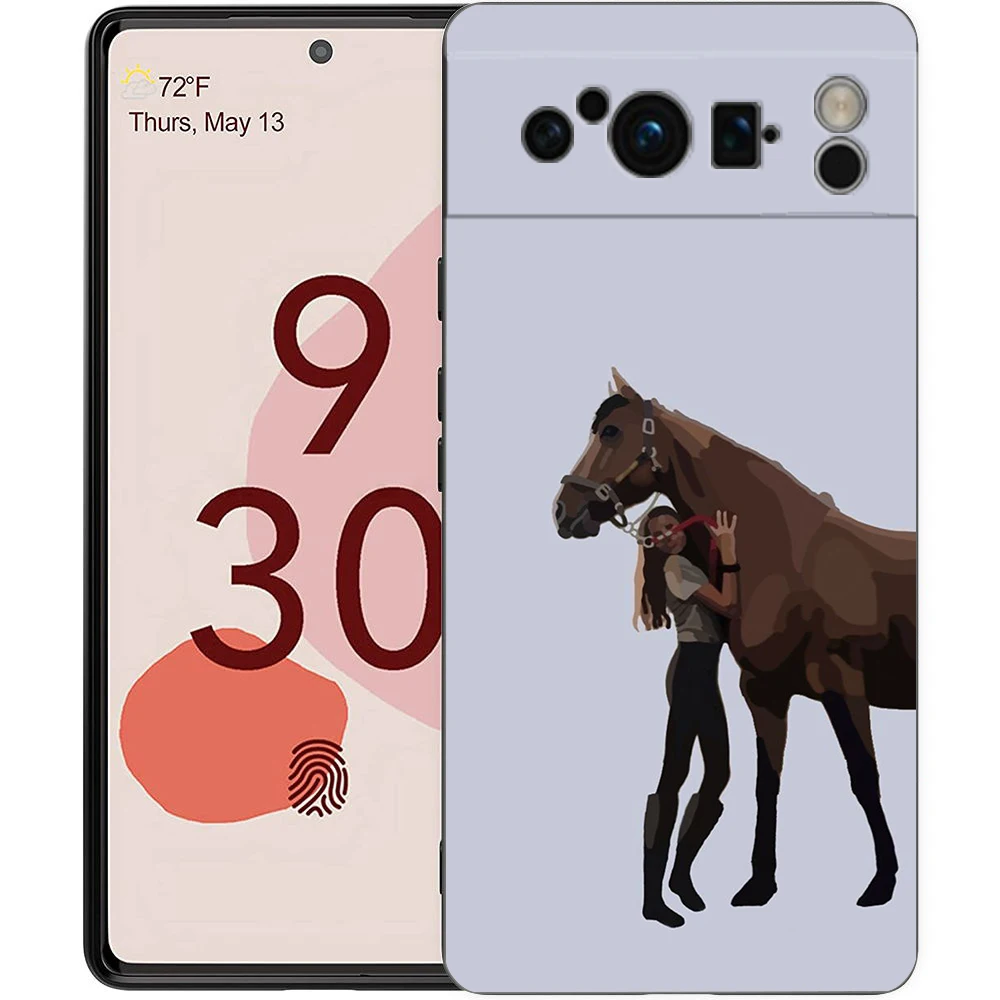 Luxury Equestrian Horse Black Soft TPU Phone Case