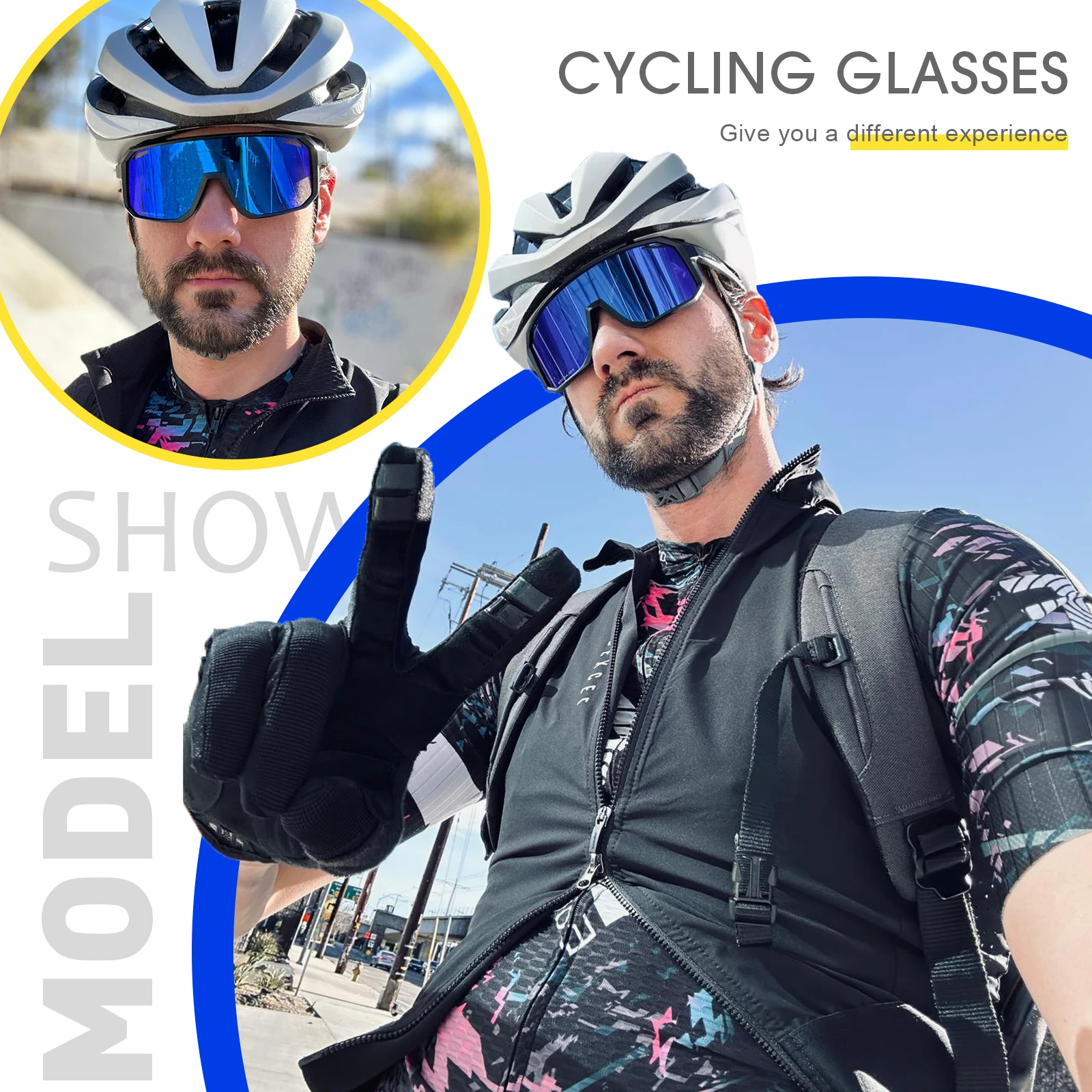 SCVCN 2025 NEW Cycling Glasses for Men Bicycle Eyewear Mountain Bike Cycling Goggles UV400 MTB Polarized Road Sunglasses Women