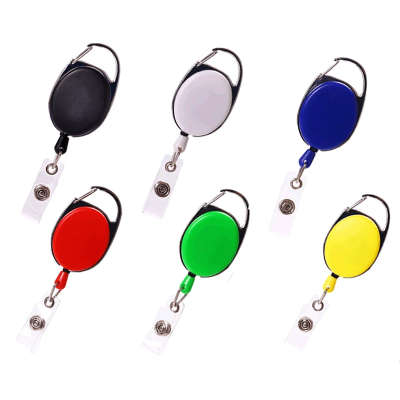 

1pc Keychain Pass Card Sleeve Clip ID Tag Holders Name Badges Accessories Badge Reel Retractable Keyring Work Card Holder Clips