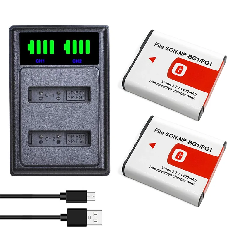 

NP-BG1 NP-FG1 NPBG1 NP BG1 Battery + LED Dual USB Charger for Sony Cyber-Shot DSC-H7,DSC-H9,DSC-H10,DSC-H20,DSC-H50,DSC-H55