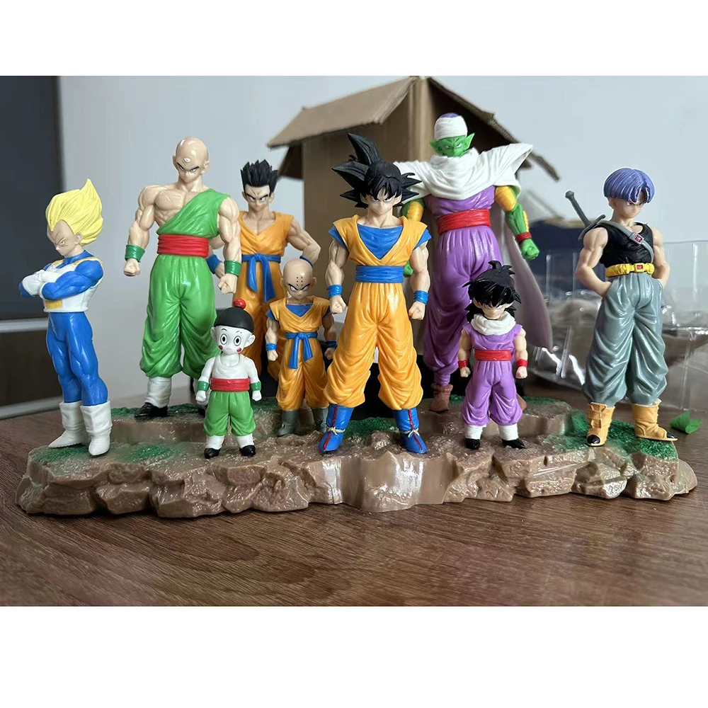 9pcs/Set Dragon Ball Z Infinite Z Warrior Set Gk Figures Goku Gohan Vegeta Piccolo Torankusu Trendy Toy Model Decoration Gift