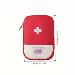Portable Medical Bag for Home and Travel - Compact Medicine and Emergency Supply Organizer (Red)