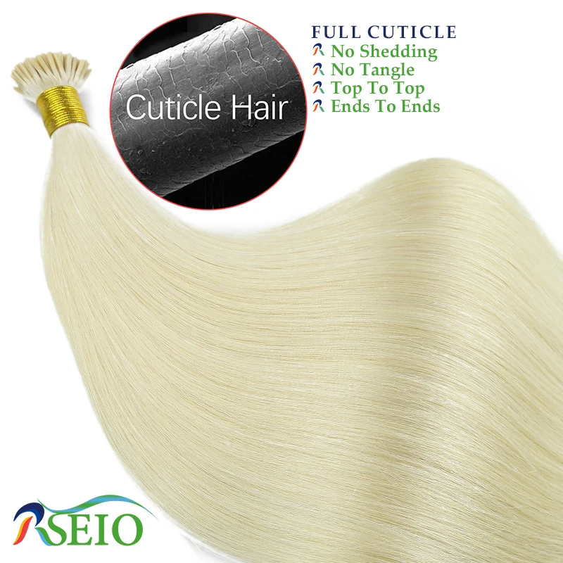 RESIO I Tip Hair Extensions Straight Remy Human Hair Extension Capsule Keratin Fusion Thickening of roots for Salon High Quality