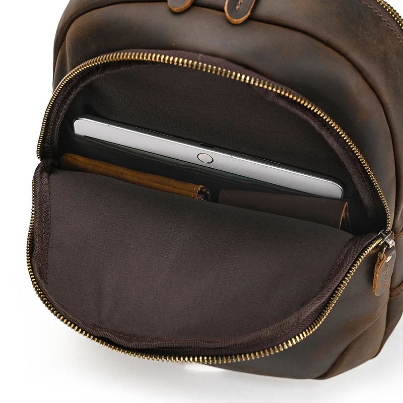 Men’s Leather Travel Business Sling Chest Pack