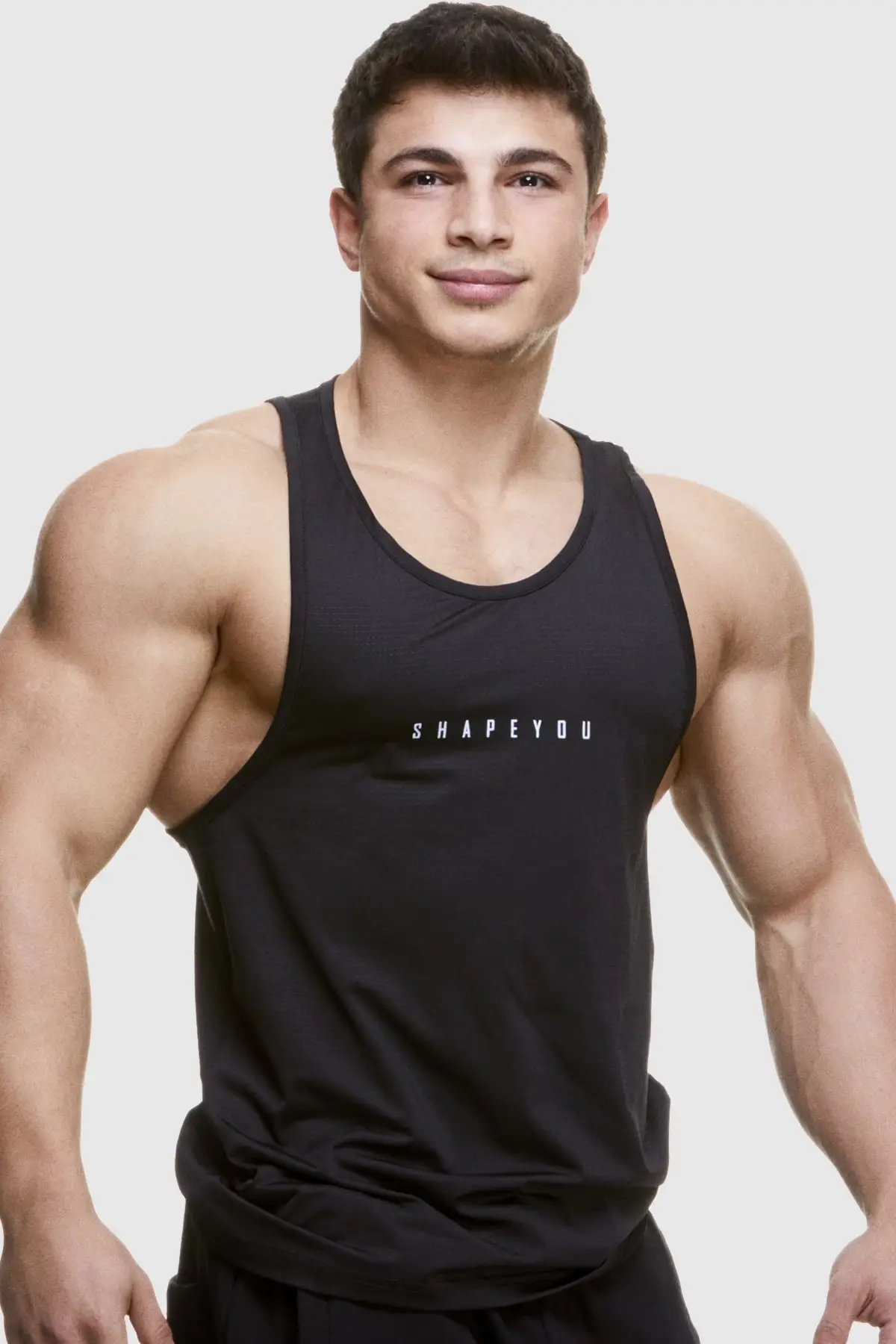 Black Men's Fitness Athlete Tank Top Vest Sports Gym Training Equipment Comfortable All Seasons T-Shirt