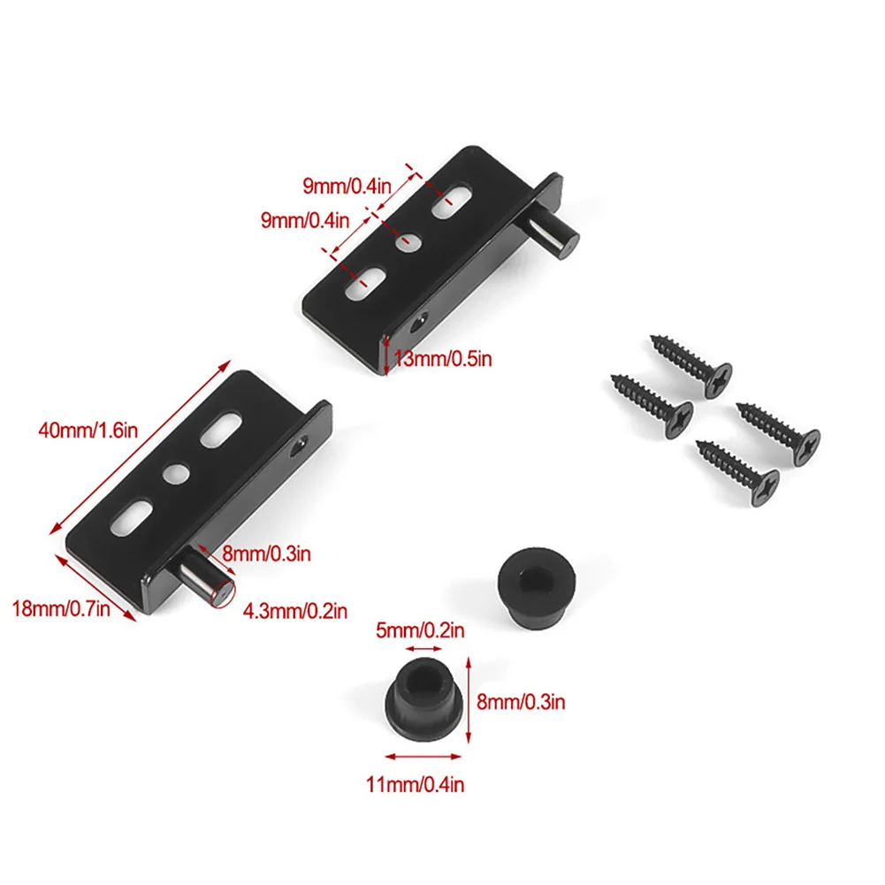 Iron Right Angle Pivot Hinge Set For Wooden Doors  Furniture Cabinets Installation With Screws Plastic Covers