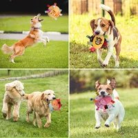 Plush Dog Vocal Toy Ball Funny Interactive Pet Toys with Bells Cleaning Tooth Chew Toy For Small Large Dogs Cats Puppy Plaything 2